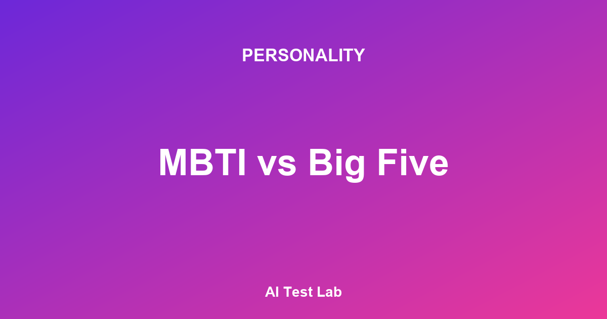 MBTI와 Big 5 성격 모델 비교 시각화